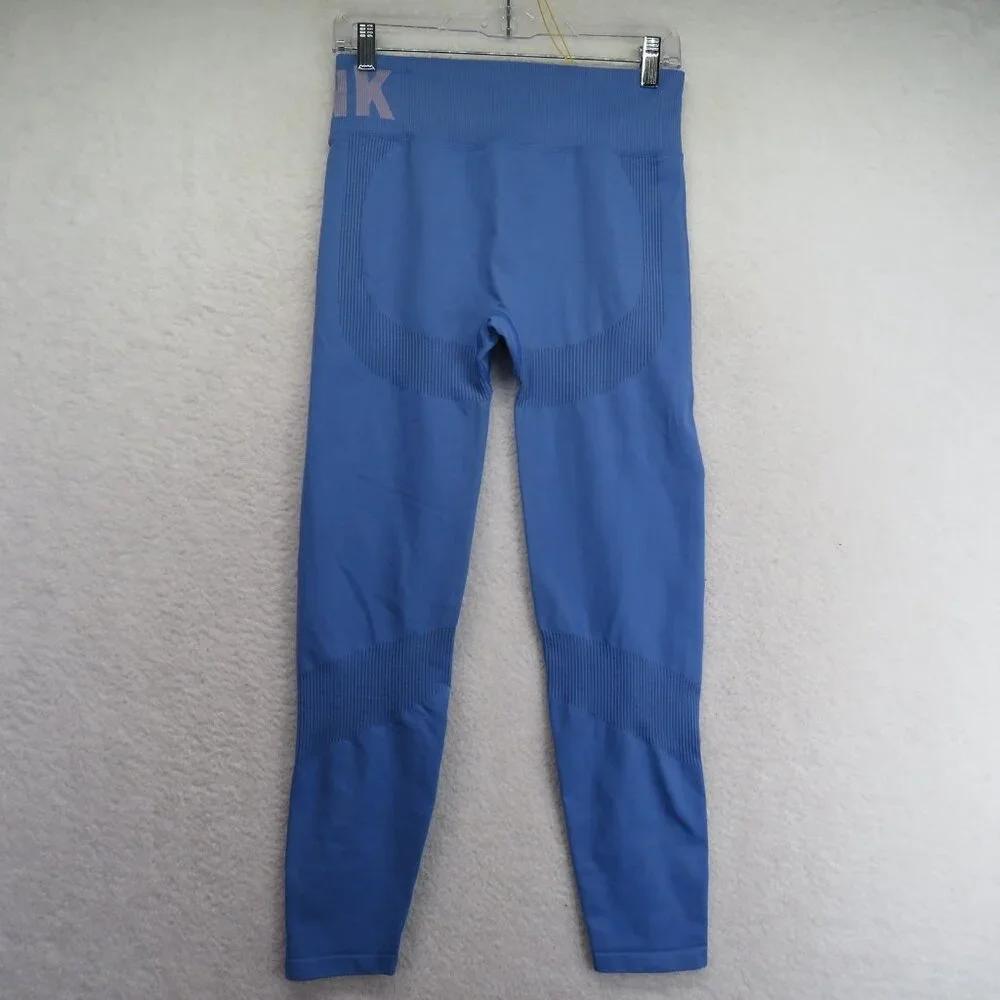 PINK Active Leggings Womens Medium Blue Seamless High Waist Stretch‎ Yoga Pants